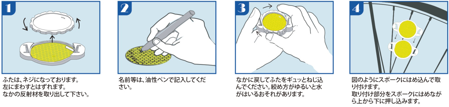 サイクルネーム　～名前の入るリフレクター～